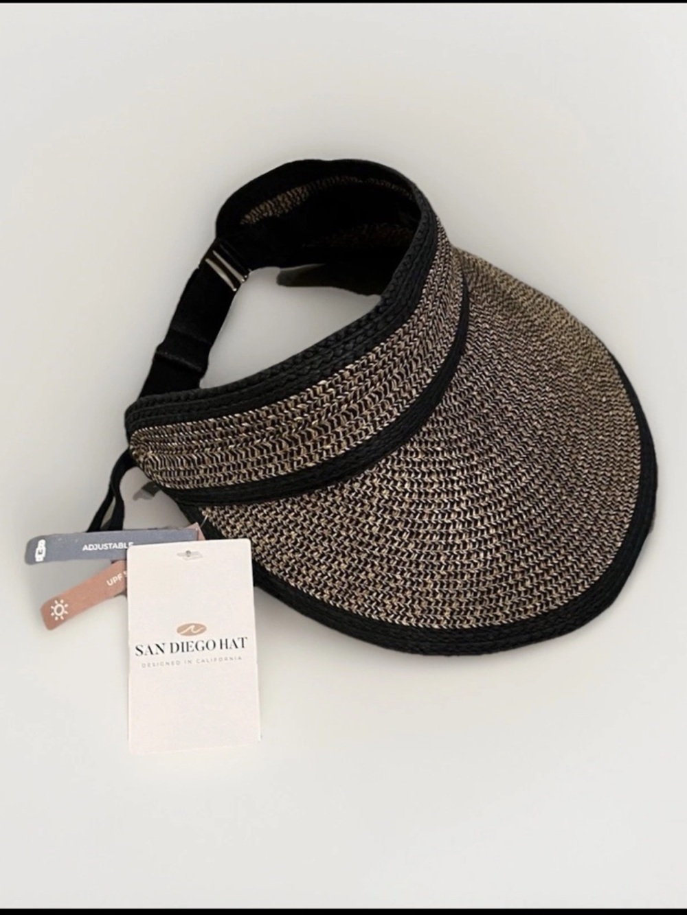 Free people San Diego Hat Women’s Straw Visor, Natural/Black, Adjustable